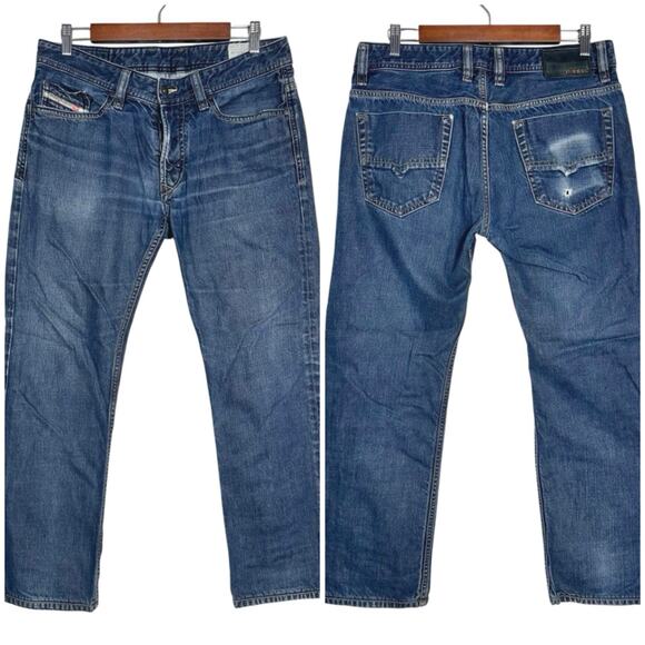 Diesel | Men | Viker Distressed Dark Regular Straight Leg Denim Jeans | Sz 32x30 - Picture 1 of 15